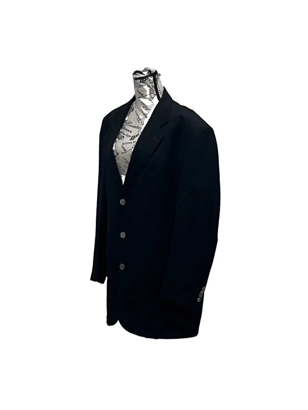Gianfranco Ruffini Italy Black Blazer 44L Marzotto Super 100’s Wool Sport Coat